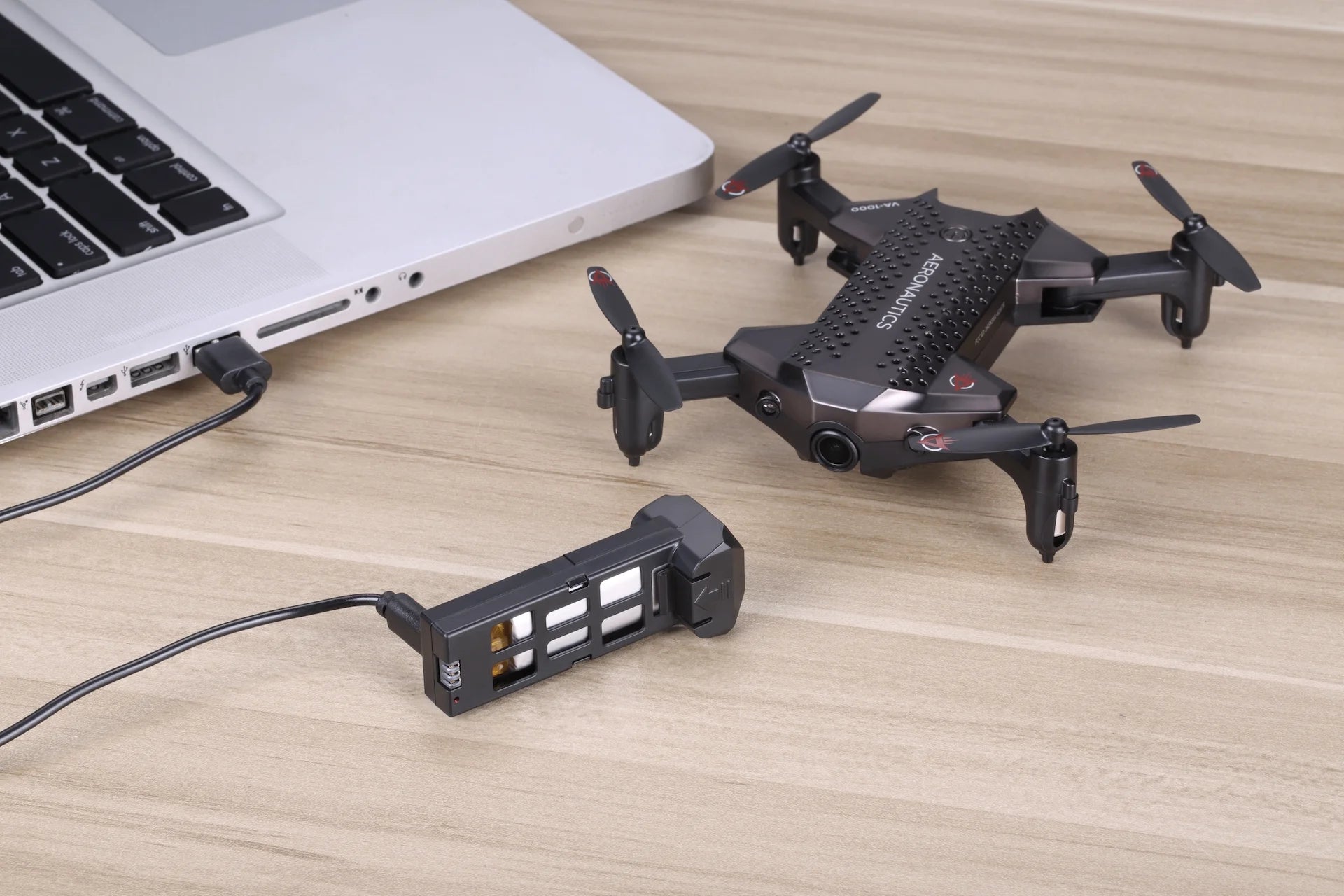 VA-1000 HD Streaming Drone with Wide-Angle Lens- Black Color - Size- 7 Inches