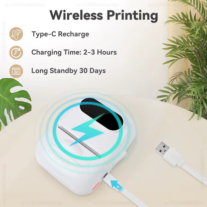 Portable Mini Printer P50 Thermal Adhesive Label Printer without Ink Bluetooth Sticker Printer Barcode Price Tag Label Maker