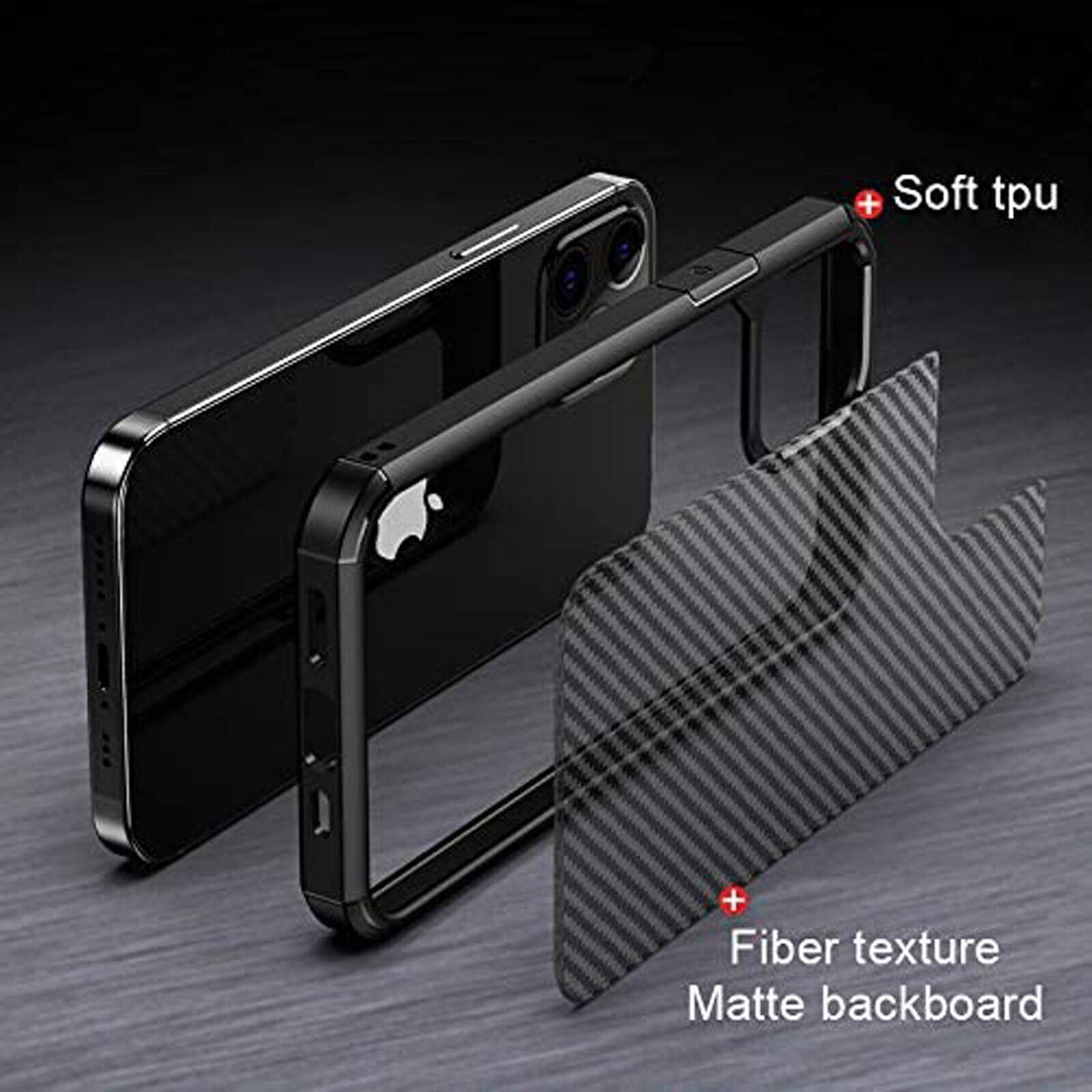 For Iphone 16 15 14 13 12 11 Pro Max Carbon Fiber Pattern Anti-Drop Matte Case