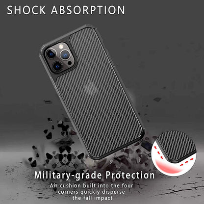 For Iphone 16 15 14 13 12 11 Pro Max Carbon Fiber Pattern Anti-Drop Matte Case