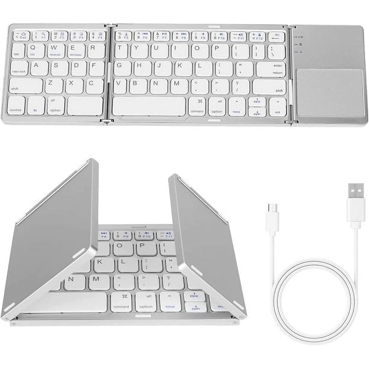 Portable Wireless Keyboard with Touchpad, Gray